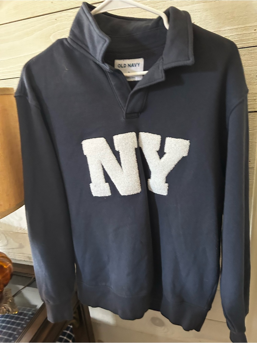 Old Navy Navy Pullover Sweatshirt with White NY Lettering